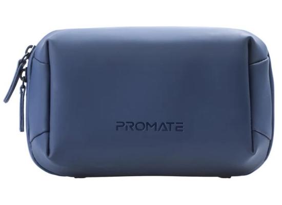 Promate Velvena Compact Tech Essential Organizer Pouch Bag with Multiple Compartments - Blue